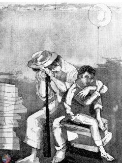 La Sosta  (The Break ) - cm. 70x50 - Incisione (Etching)